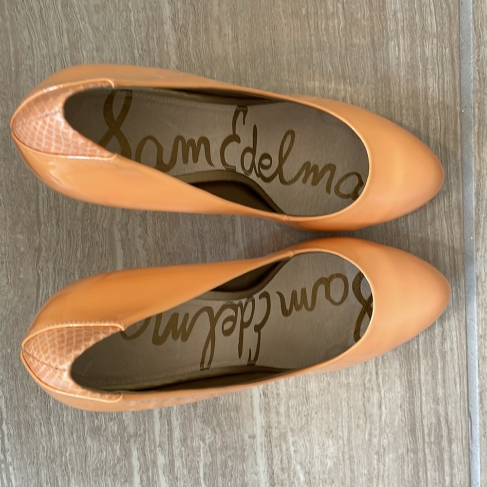 SAM EDELMAN UEC size 8 “Camdyn” Stiletto Heels coral orange pink heel detail - Picture 4 of 16